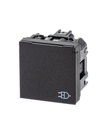 Механизм розетки Zenit 16А 250В с защ. крышкой шторки заземл. антрацит ABB N2288.1 AN 2CLA228810N1801