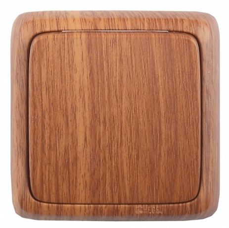 Выключатель одноклавишный наружный с изоляционной пластиной дуб 16А - ВА16-113-05 HEGEL