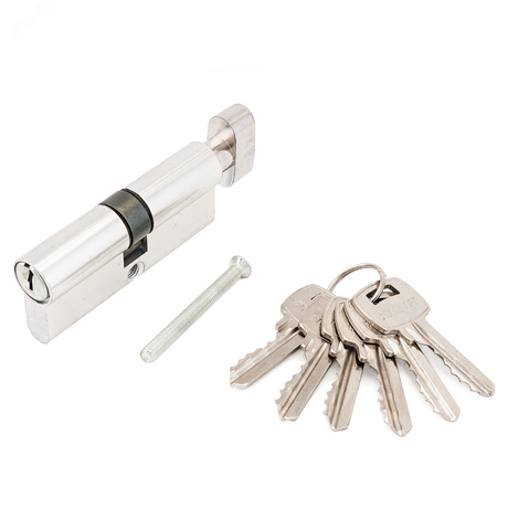 Механизм цилиндровый для врезных замков, СТАНДАРТ 103/50В,132/50В ключ-вертушка CP хром - 4889 ПТК