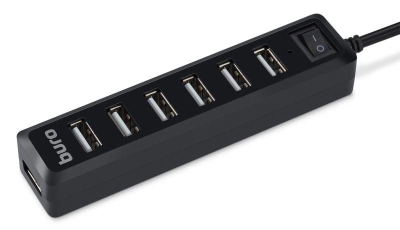 Разветвитель USB 2.0 BU-HUB7-1.0-U2.0 7порт. черн. BURO 436334
