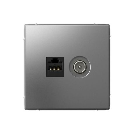 Розетка компьютерная + телевизионная 2-м ArtGallery RJ45 TV кат.5E сталь SE GAL000989 APC