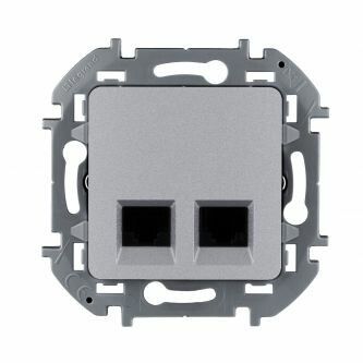 Розетка компьютерная 2-м Inspiria RJ45 кат.5E UTP сл. алюм. Leg 673837 Legrand