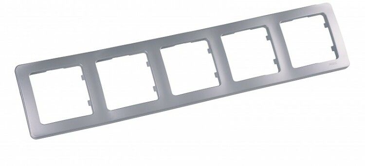 Рамка пятиместная, скрытой установки, цвет серебро | Р405-06 HEGEL