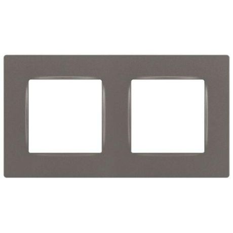 Рамка для розеток и выключателей Серия 12 12-5202-16 на 2 поста, Классик, титан | Б0067733 ЭРА