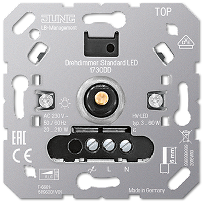 Роторный LED диммер "стандарт", с инкрементальным датчиком; универсальные встраиваемые механизмы | 1730DD Jung