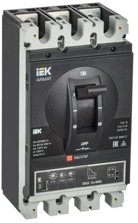 Выключатель автоматический в литом корпусе ARMAT 3P типоразмер H 85кА 400А расцепитель электронный стандартный - AR-MCCB-3H-085-0400A-ELSC IEK