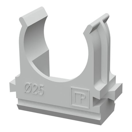 Держатель для труб (клипса) d25мм безгалогенная (HF) атмосферостойкая сер. Промрукав PR13.0346 Строитель