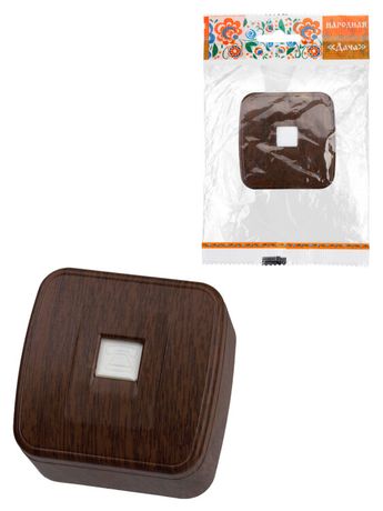 Розетка TФ (RJ-11) открытой установки IP20, венге "Дача" Народная | SQ1824-0072 TDM