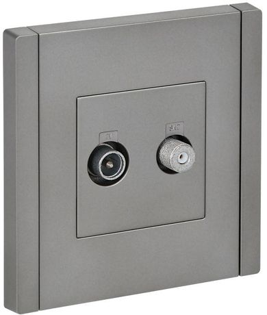 Розетка 2-м TV+SAT FORTE&PIANO FP538 сталь IEK FP-AF20-O-K46