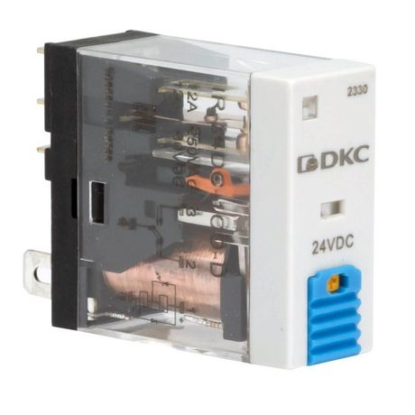 Реле миниатюрное промышленное, 1CO, ком. ток 12А, AgSnO , напряжение 12V DC, опция: тест-кнопка+светодиод+защитный диод - IR-12DC-1CO-D ДКС