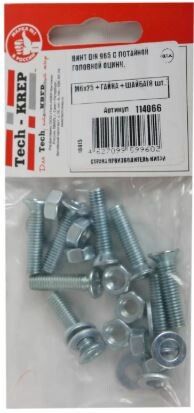 Винт DIN965 с потайной головкой оцинк. M6х25 + гайка шайба (8 шт) - пакет Tech ( 0,071 кг) | 114066 Tech-KREP