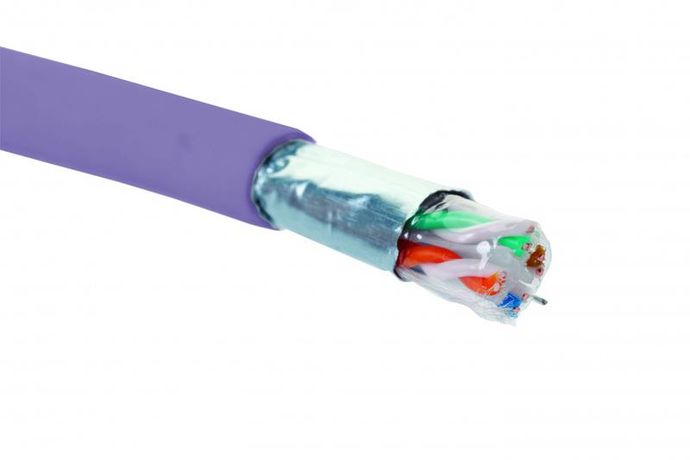 Кабель F/UTP кат.6 4 пары 23 AWG нг(А)-LSLTx внутр. прокладки фиол. (уп.305м) Eurolan 19C-F6-05VL-B305
