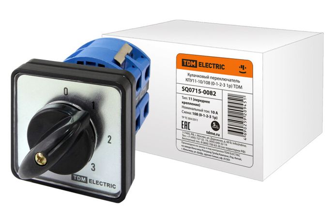 Кулачковый переключатель КПУ11-10/108 (0-1-2-3 1р) | SQ0715-0082 TDM
