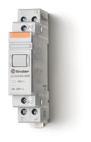 Контактор модульный 1NO + 1NC 20А AgSnO2 230В AC 17.5мм IP20 FINDER 222382304000