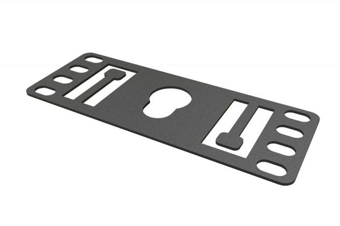 Кронштейн 1U Т-пазы и с перфорацией под крепежа "монетка" PMR-1U-TM-RAL9005 черн. (уп.8шт) Hyperline 444557