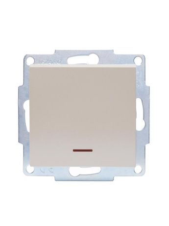 Выключатель 1-кл. СП Vesna с индикацией механизм жемчуж./бел. перламутр. LEZARD 742-3088-111
