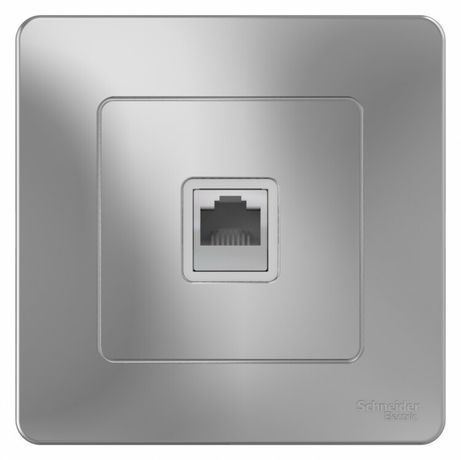 Розетка телефонная 1-м СП Blanca RJ11 алюм. SE BLNIS011003 APC