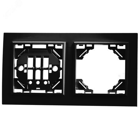 Рамка двухместная горизонтальная, серия Эрна, PFR00-9002-03, черный | 39483 STEKKER FERON PFR00-9002-03