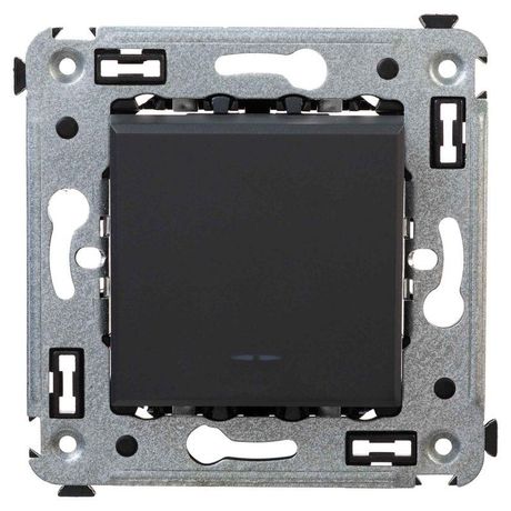 Выключатель одноклавишный в стену, "Avanti", "Черный матовый" | 4412103 DKC ДКС