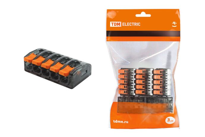 Соединительная клемма СК-615 (2,5мм2) (5 шт/упак) | SQ0527-0033 TDM