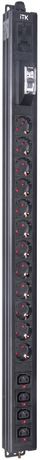 Блок распределения питания ITK BASE PDU PV1111 22U 1ф 16А 12SCHUKO 4C13 2.6м SCHUKO - BS-PV12-12D-04C13-11 IEK