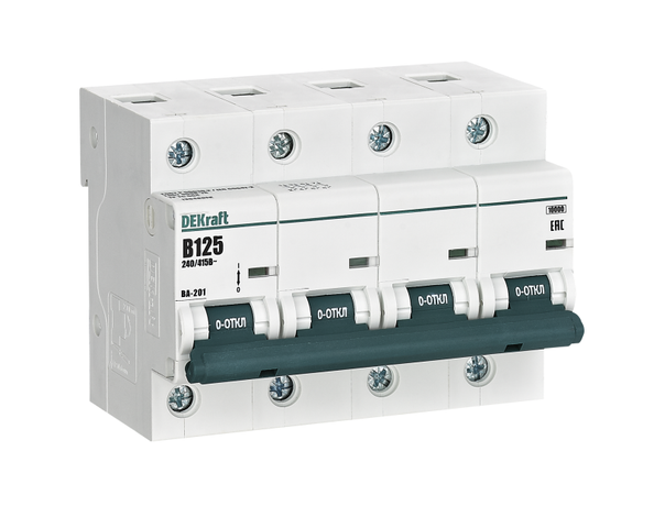 Автоматический выключатель 4Р 125А х-ка B ВА-201 10кА | 13048DEK DEKraft APC
