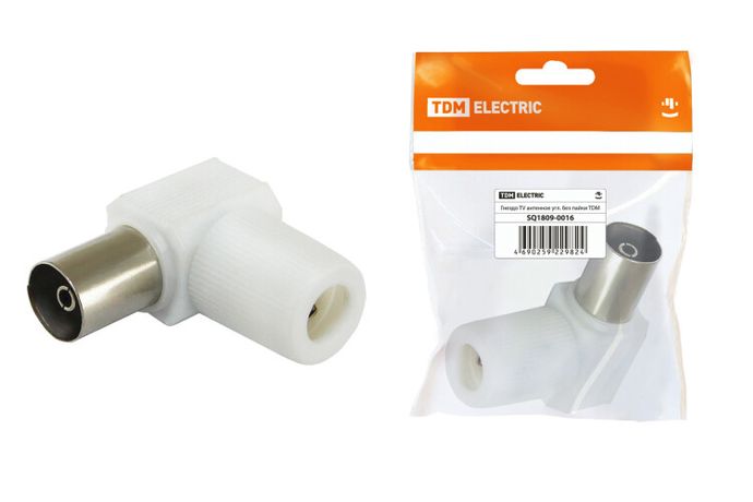 Гнездо TV антенное угл. белое без пайки, инд. упаковка | SQ1809-0016 TDM