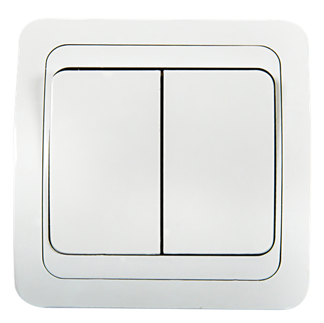 Выключатель двухклавишный CLASSICO белый 2023 | 4680005959860 IN HOME