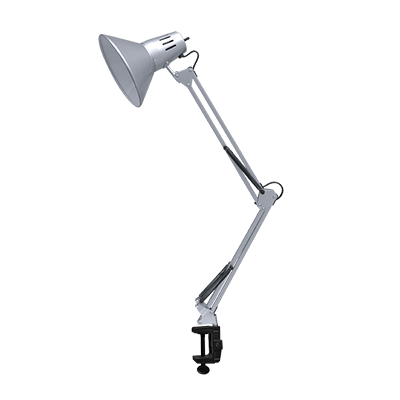 Светильник настольный под лампу СНС-13С на струбцине 60Вт E27 СЕРЕБРО (коробка) | 4690612012889 IN HOME