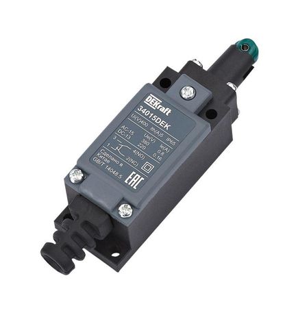 Выключатель концевой пласт. 1НО1НЗ Плунжер роликового типа с горизонтальным включением - 34015DEK APC