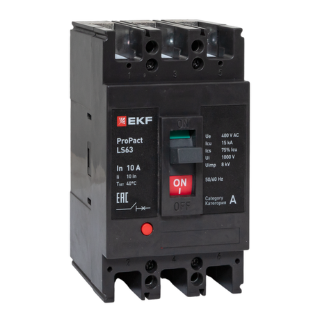 Выключатель автоматический LS63 15кА 3P 10А ProPact | mccb-63-15-3-10-ls EKF