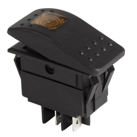 Выключатель клавишный 250 В ON-OFF желтый с подсветкой | 36-4492 REXANT MEET