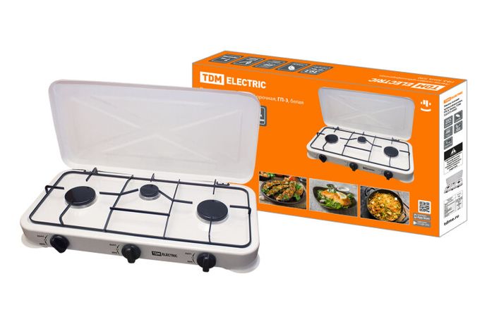 Плитка газовая трёхконфорочная, ГП-3, белая, | SQ2515-0003 TDM