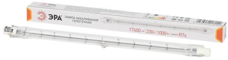 Лампа галогенная линейная J189-1000W-R7s-230V (галоген, J189, 1000Вт, нейтр, R7s) (10/500/10500) | Б0048496 ЭРА