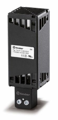 Электронагреватель щитовой электропитание 110-250В AC/DC тепловая мощность 25Вт установка на рейку 35мм IP20 - 7H.51.0.230.0025 FINDER 7H5102300025