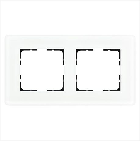 Рамка стеклянная матовая закругленная 2 поста цвет белый - G1002GW-RM Jasmart