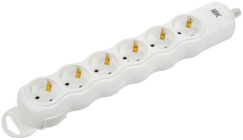 Розетка переносная разборная РПр06 6 мест IEK - WYP10-D-KP-16-06-ZS-K01