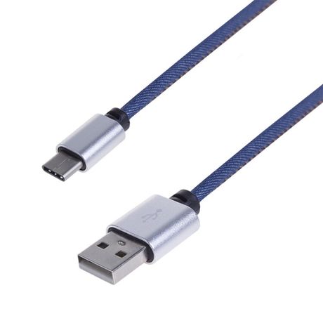 Шнур USB 3.1 type C (male)-USB 2.0 (male) в джинсовой оплетке 1 м | 18-1885 REXANT