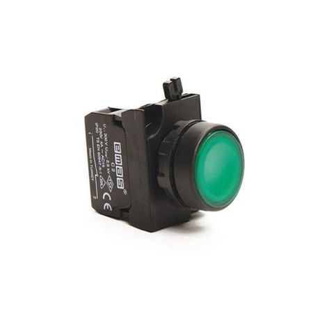 Кнопка нажимная круглая CP200DY (1НЗ) зел. EMAS