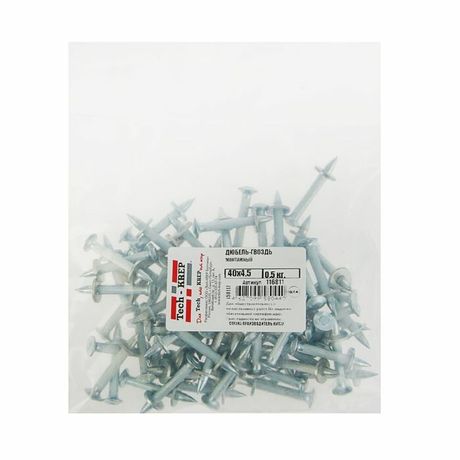 Монтажный дюбель-гвоздь 4,5х40 (0,5 кг) - пакет | 116811 Tech-KREP