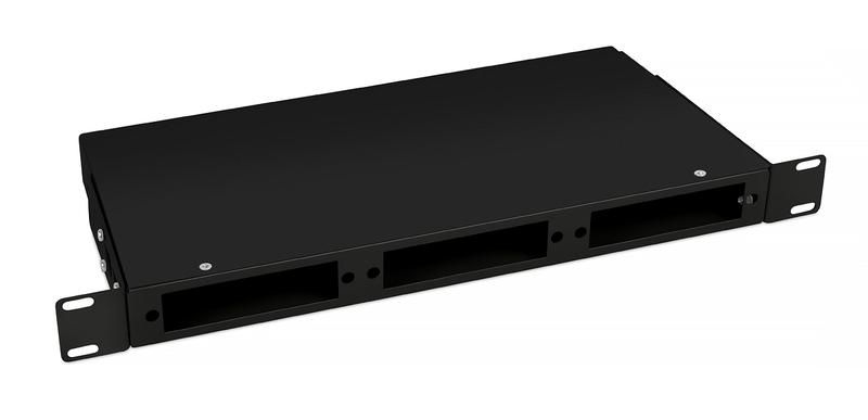 Кросс бокс оптический FO-CS-19-3FP-BK 19дюйм 1U на 3 адаптерные панели черн. Cabeus 11110c