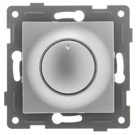 Механизм диммера СП Bravo 500Вт с накладкой и воротком серебр. GUSI С10Д6 -004