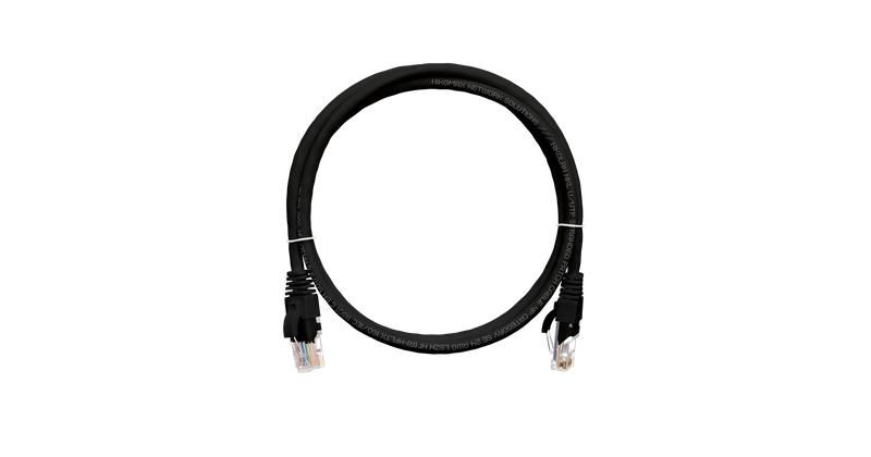 Шнур коммутационный кат.5E (класс D) U/UTP 4 пары 24 AWG (7х0.205мм) 100МГц 2хRJ45 (8P8C) T568B заливной с защитой защелки мж BC чистая медь LSZH нг(А)-HFLTx 1.5м черн. NIKOMAX NMC-PC4UD55B-015-C-BK