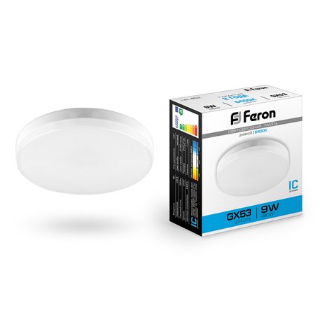 Лампа светодиодная LB-452 (9W) 230V GX53 6400K, для натяжных потолков | 25867 FERON