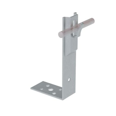 Угловой держатель зажимной для прутка 5-8мм. Высота 80мм. Гальваническое цинкование - UDZ-H80-D5-8 КМ-Профиль MA0136