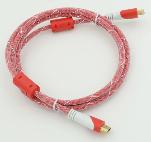 Кабель аудио-видео HDMI (m)/HDMI (m) 1.8м. феррит.кольца позолоч. контакты красн. 794323
