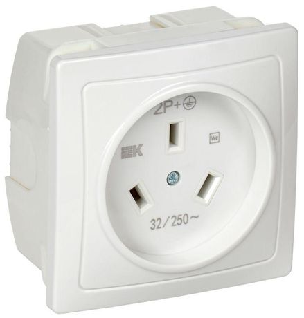Розетка разборная для плиты с заземлением скрытой установки 32А белая Рпл11-К IEK - ERP11-032-K01