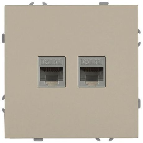 Розетка информационная 2-м RJ45 СП 16А IP20 250В Galaxy шампань MC Б0070762 MC арт. Б0070762