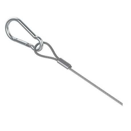 Трос оцинкованный с карабином и замком 1 м, толщ. 2,0 мм, Сендзимир цинк, 070101 | ТРК-1-2,0-СЦ Ostec