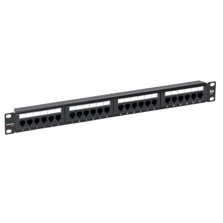 Патч-панель TERACOM PRO 19'' Cat.5E 1U неэкранированная UTP 24 порта RJ-45 Dual IDC с органайзером - TRP-PPNL-5EUTP-C1U24 EKF